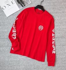 1:1 Quality CH Banner Long Sleeve T-Shirt Red