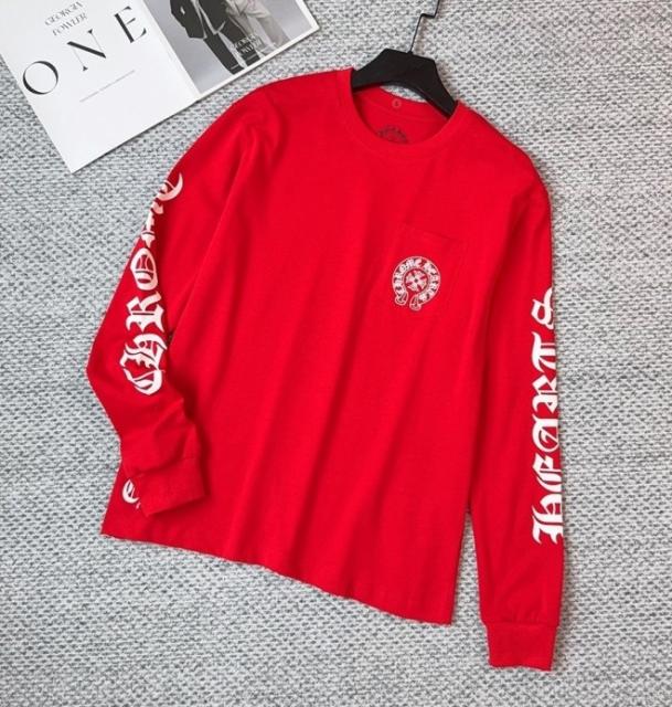 1:1 Quality CH Banner Long Sleeve T-Shirt Red