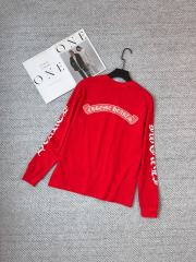 1:1 Quality CH Banner Long Sleeve T-Shirt Red