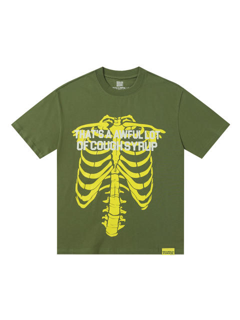 Cough Syrup Skeleton Letter Print Tee 3 colors 28496619