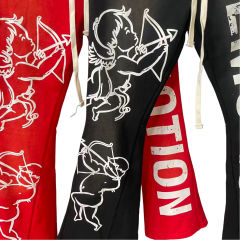 28475745 Logo Print Washed Version  Cupid  Flared sweatpants 2 colors