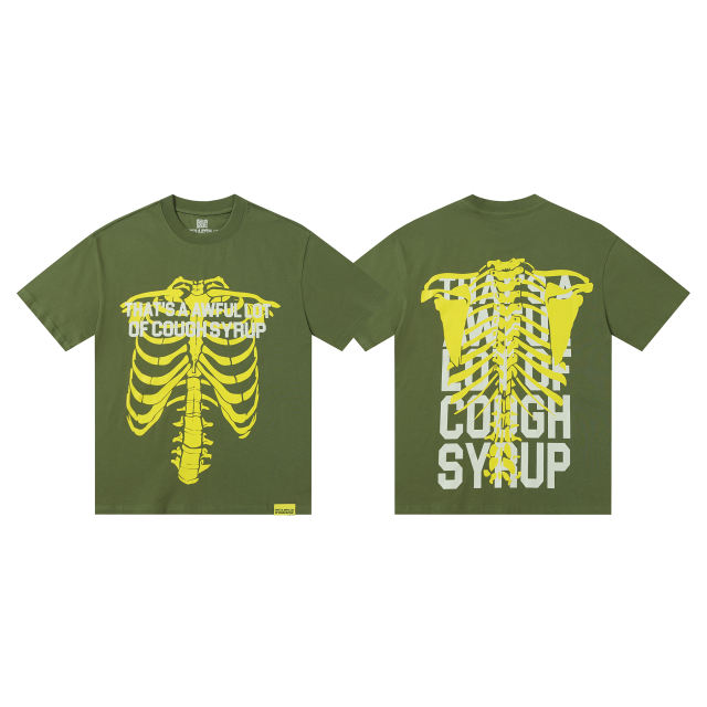 Cough Syrup Skeleton Letter Print Tee 3 colors 28496619
