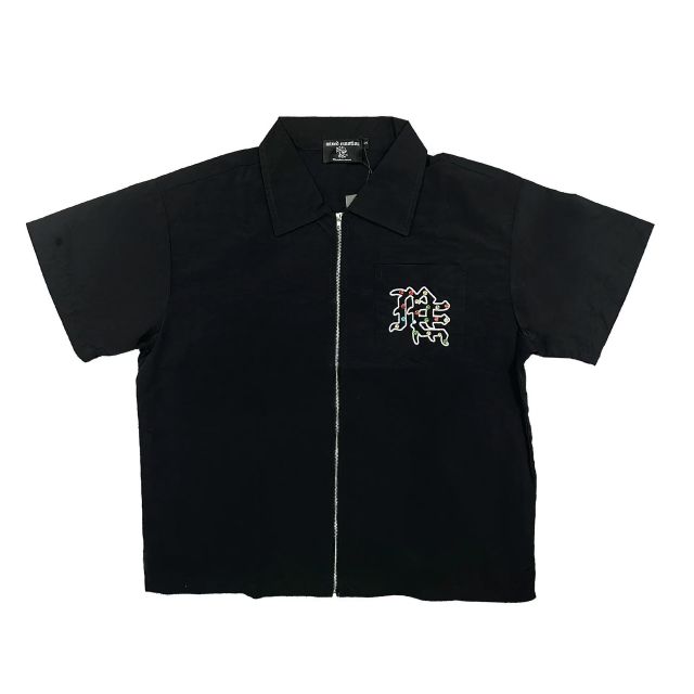 28475731 Embroidered Gemstone-Inlaid Zip up Shirt & Shorts Set