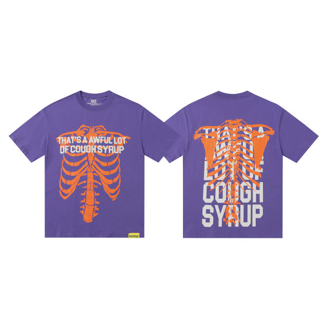 Cough Syrup Skeleton Letter Print Tee 3 colors 28496619