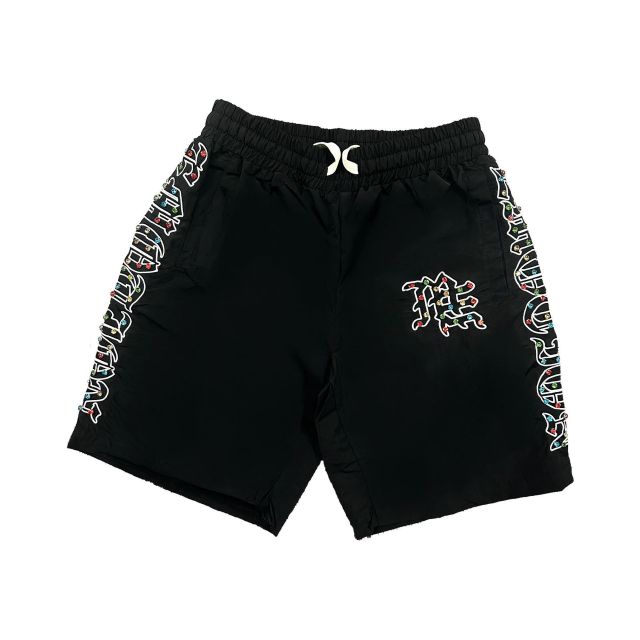28475731 Embroidered Gemstone-Inlaid Zip up Shirt & Shorts Set
