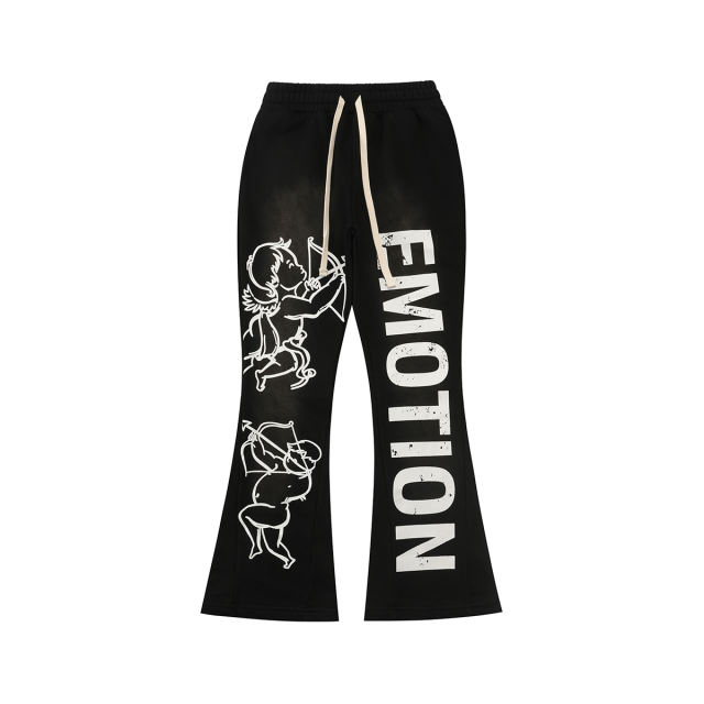 28475745 Logo Print Washed Version  Cupid  Flared sweatpants 2 colors