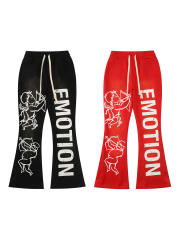 28475745 Logo Print Washed Version  Cupid  Flared sweatpants 2 colors