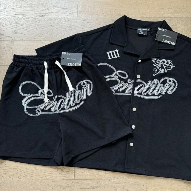 Mixed Emotion Waffle Shirt & Shorts