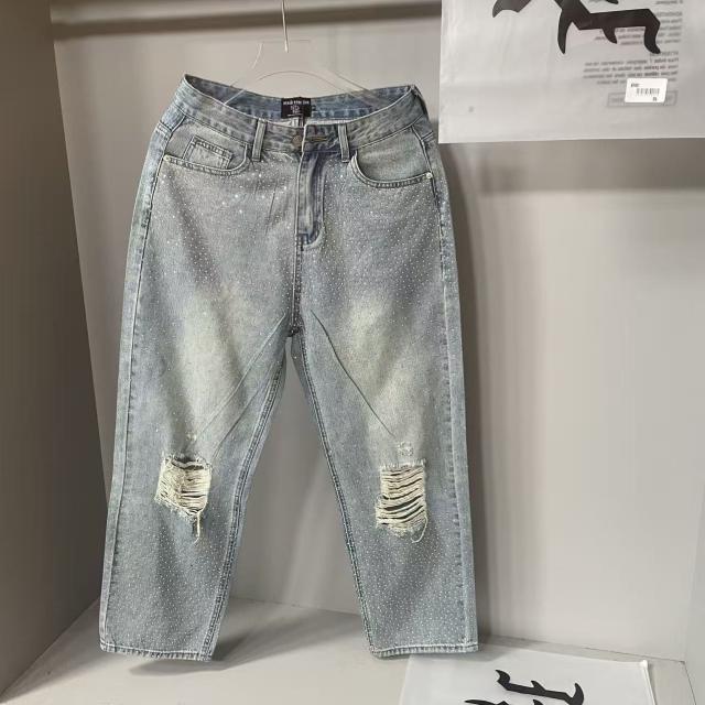 Mixed Emotion Rhinestone Denim Jeans