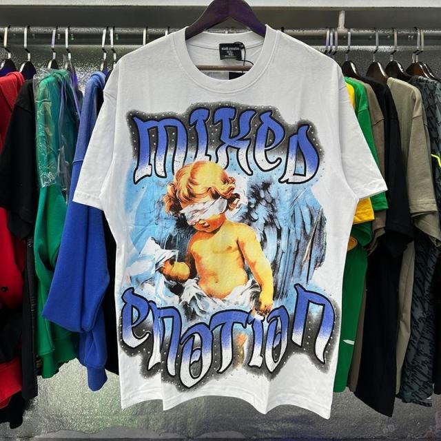 Mixed Emotion Rhinestone Angel T-Shirt Tee