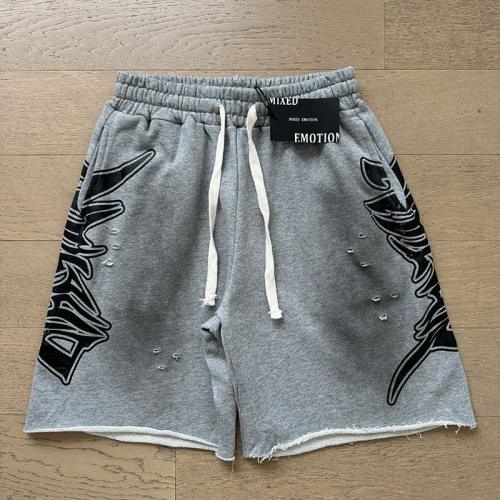 Mixed Emotion Side Letter Print Vintage Cut-Off Shorts