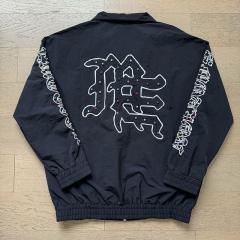 Mixed Emotion Rhinestone Embroidered Logo Colorful Nylon Jacket & Pants Set