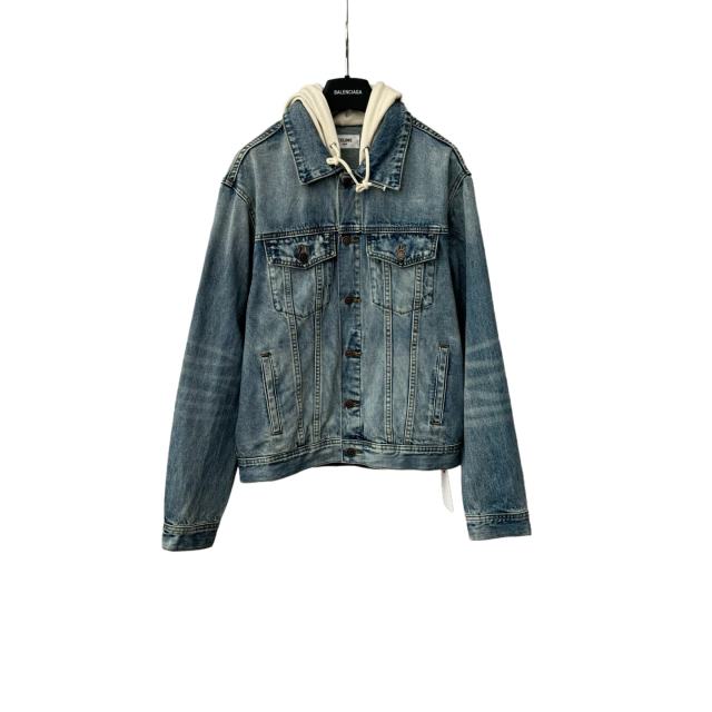 1:1 quality version Fake Two-piece Hooded Denim Jacket 28491828