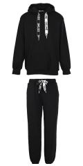 1:1 quality version knitted letter hoodie & pants set 2 colors 28491939