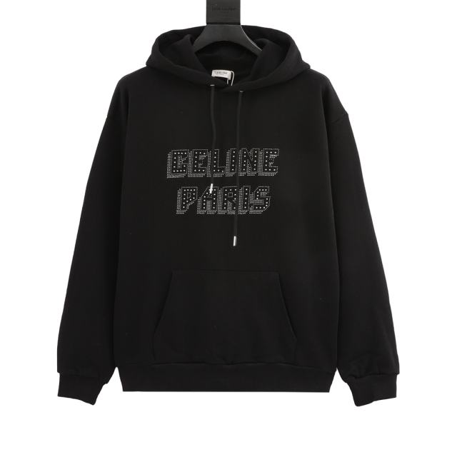 rivet inlaid diamond letter hoodie 28493509