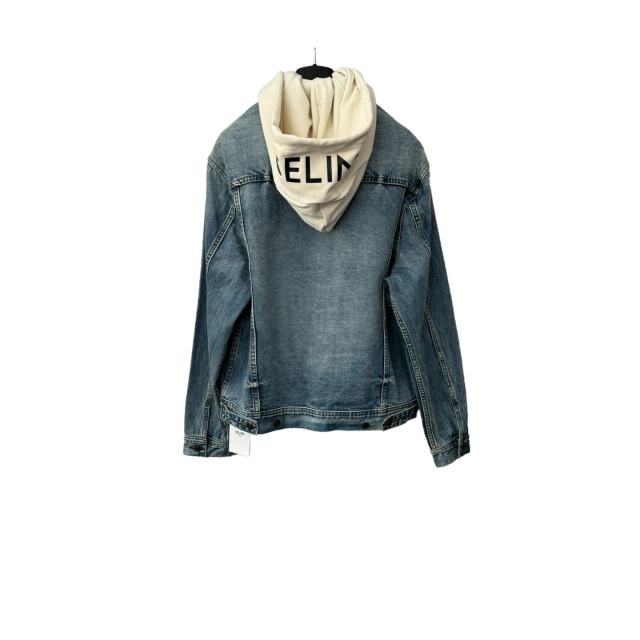 1:1 quality version Fake Two-piece Hooded Denim Jacket 28491828