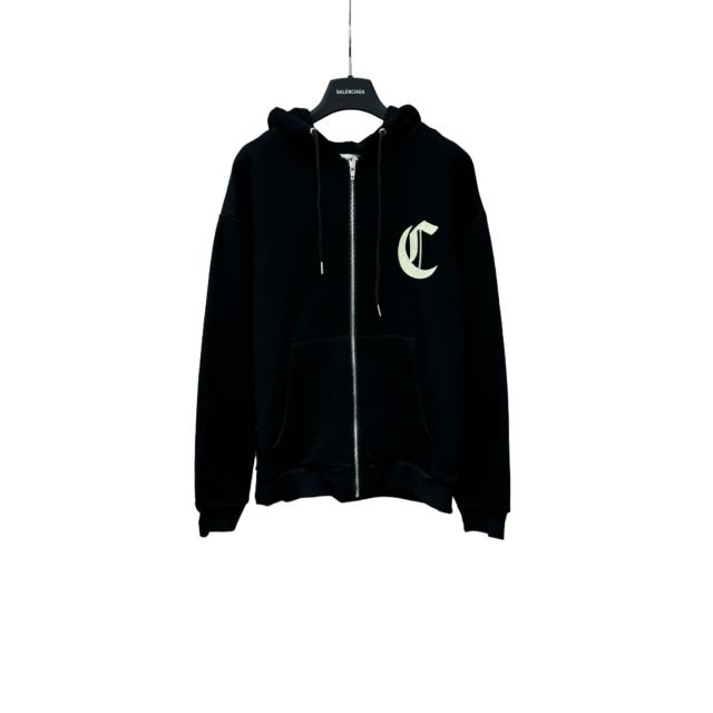 1:1 quality version embroidered zipper hoodie 28491781