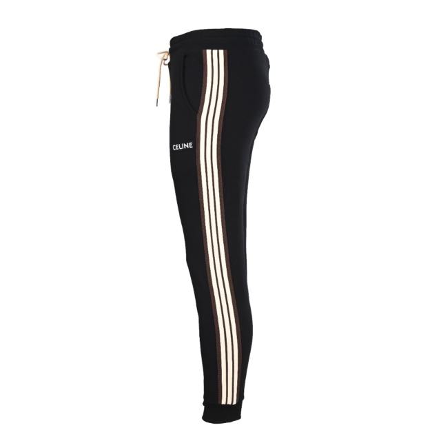 1:1 quality version side knitted ribbon embroidered logo tapered Pants 28491915