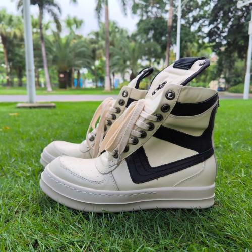 R*ck Owеn* x CH Hi-Street Shoes Boots High Black & White