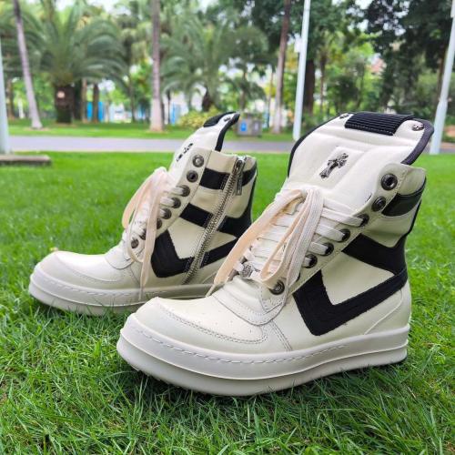 R*ck Owеn* x CH Hi-Street Shoes Boots High Black & White