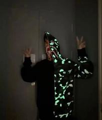 [Best Quality] 1:1 Bape Tiger Glow in the Dark Half Camo Hoodie