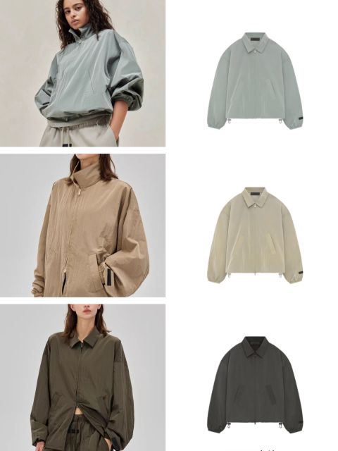 1:1 quality version Solid Color Zipper Pleated Pilot Thin Jacket 3 colors