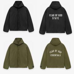 1:1 quality version Patch embroidered monogrammed logo hooded jacket 2 colors