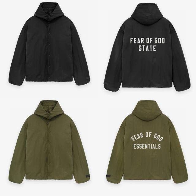 1:1 quality version Patch embroidered monogrammed logo hooded jacket 2 colors