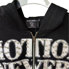 Diamond Letter Zipper Hoodie 2 colors 28549912