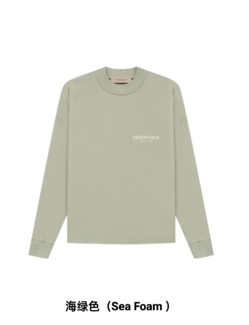 1:1 quality version 27968544 Beige Flocked Letter Long Sleeve T-Shirt 3 colors