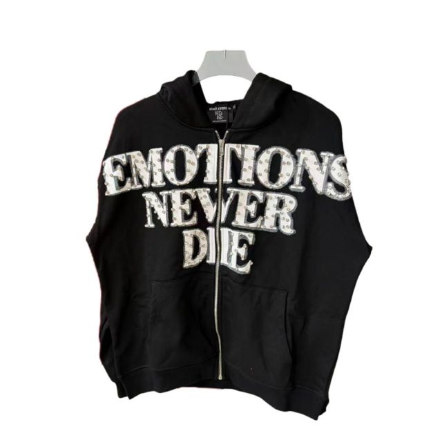 Diamond Letter Zipper Hoodie 2 colors 28549912