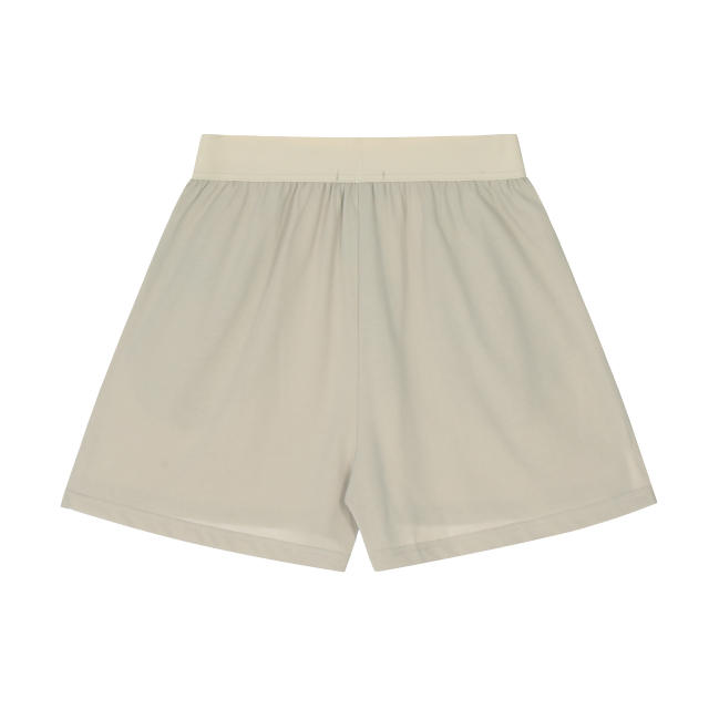 Simple Solid Color Embossed Letter Casual Shorts 2 colors