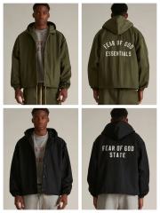 1:1 quality version Patch embroidered monogrammed logo hooded jacket 2 colors