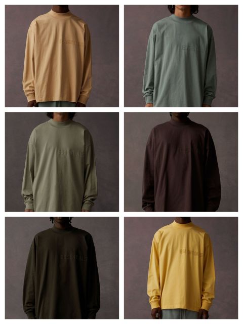 1:1 quality version 27968555 Stereoscopic Silicone Letter Long Sleeve T-Shirt 6 colors