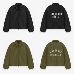 1:1 quality version Back patch embroidered monogrammed logo lapel zipper jacket 2 colors