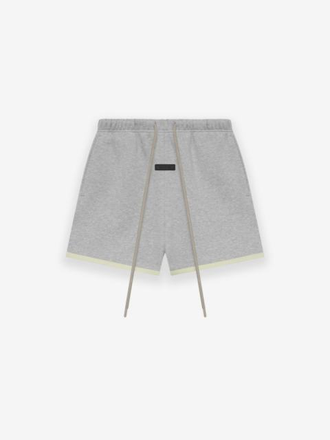 1:1 quality version Three-dimensional rubber label letter LOGO Light Heather Grey Tee & Shorts Set