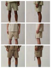 1:1 quality version 27956133 Beige Flocked Letter Tee &  Terry Shorts Set 3 colors