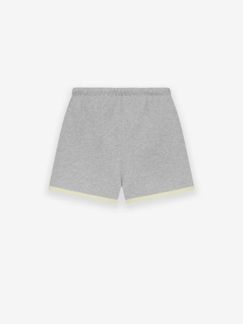 1:1 quality version Three-dimensional rubber label letter LOGO Light Heather Grey Tee & Shorts Set
