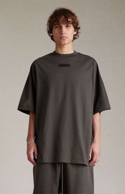 1:1 quality version Three-dimensional adhesive label letters LOGO Ink black Tee &  Shorts Set