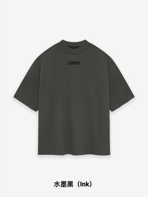 1:1 quality version Three-dimensional adhesive label letters LOGO Ink black Tee &  Shorts Set