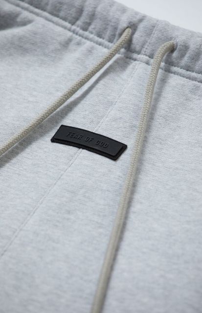 1:1 quality version Three-dimensional rubber label letter LOGO Light Heather Grey Tee & Shorts Set