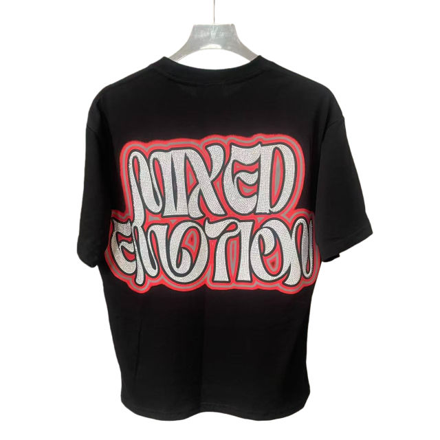 Rhinestone Letter Print Tee 28572181