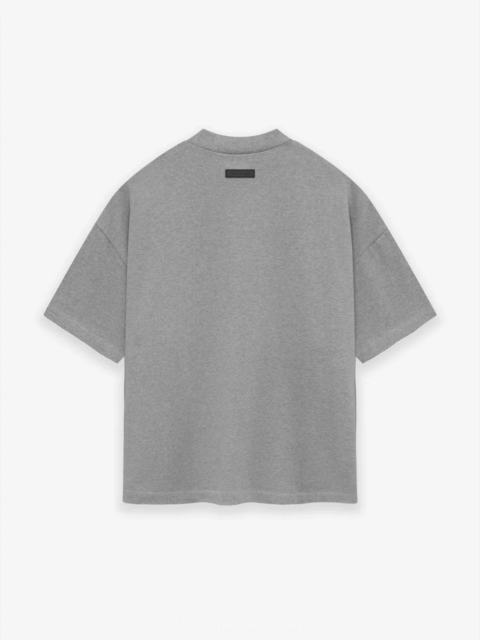 1:1 quality version Three-dimensional rubber label letter LOGO Dark Heather Oatmeal Tee & Shorts Set