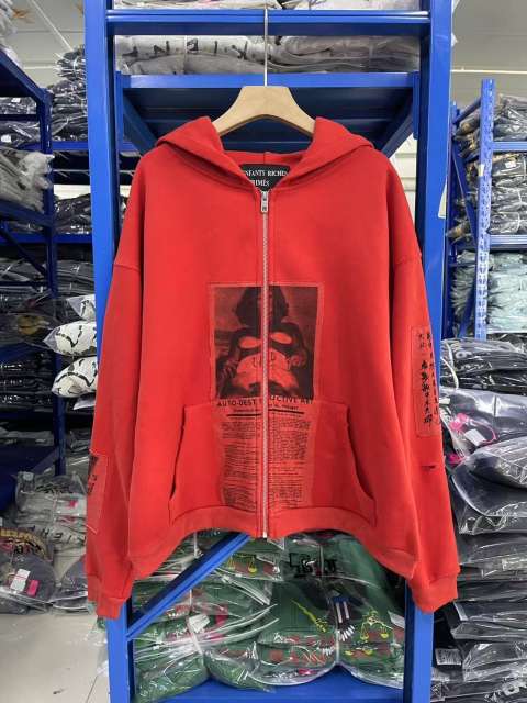 ERD Zipped Hoodie Red