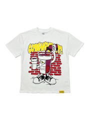Parody Cartoon Drink Cup Print Tee 28499615