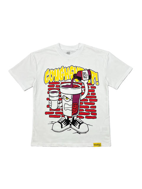 Parody Cartoon Drink Cup Print Tee 28499615
