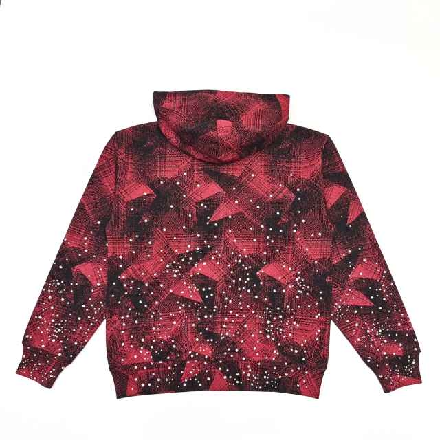 1:1 Quality Version Red-Striped Checkered Scattered-Diamond Zipper Hoodie