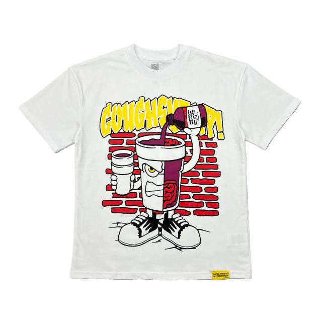 Parody Cartoon Drink Cup Print Tee 28499615