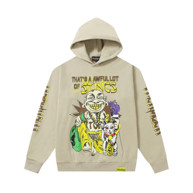 Maneki Neko Cartoon Character Print Hoodie 2 colors 28600192