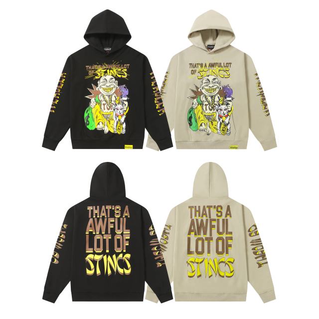Maneki Neko Cartoon Character Print Hoodie 2 colors 28600192